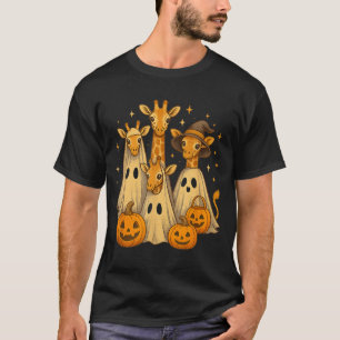Spooky Ghost Giraffe Halloween African Animal Love T-Shirt