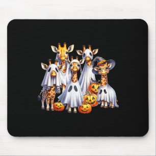 Spooky Ghost Giraffe Halloween Funny African Anima Mouse Mat