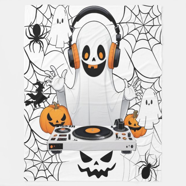 Spooky Ghost Glow Throw Blanket (Front)