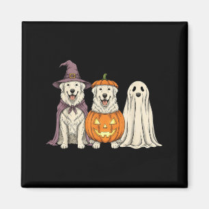 Spooky Ghost Great Pyrenees Pumpkin Halloween Dog Magnet