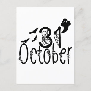 Spooky Ghost Halloween 31 October Postcard