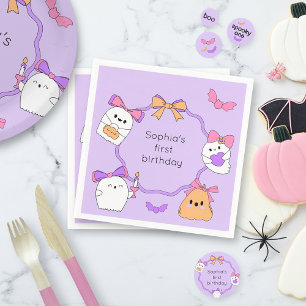 Spooky Ghost Halloween Birthday Napkin
