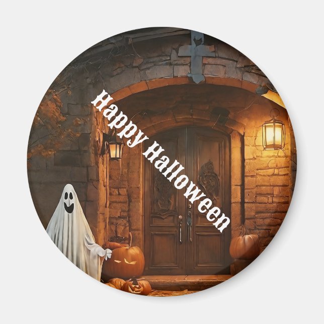 Spooky Ghost Halloween Collection Magnet (Front)