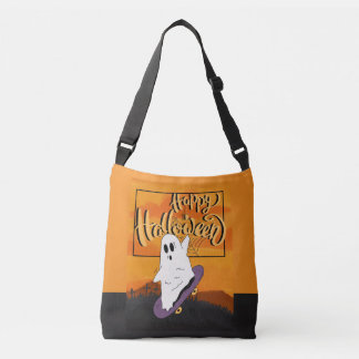Spooky Ghost Halloween Costume Party Invitation Crossbody Bag