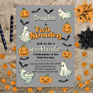 Spooky Ghost Halloween Fall Second Birthday Invitation