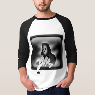 Spooky Ghost Halloween Haunted House Design T-Shirt
