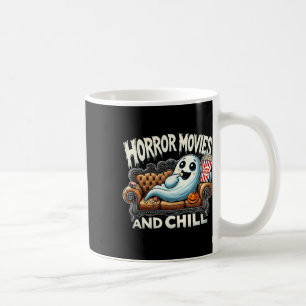 Spooky Ghost Halloween Horror Movies And Chill Mov Coffee Mug