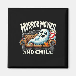 Spooky Ghost Halloween Horror Movies And Chill Mov Magnet