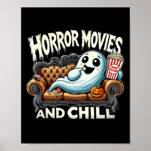 Spooky Ghost Halloween Horror Movies And Chill Mov Poster