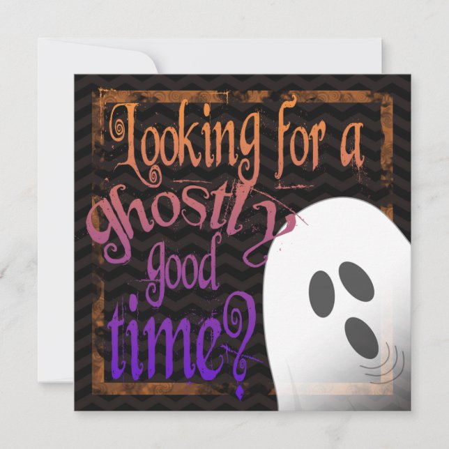 Spooky Ghost Halloween Party Invitation (Front)