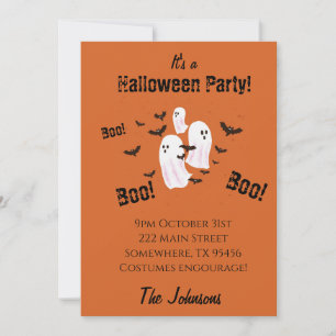 Spooky Ghost Halloween Party Invitation Invites