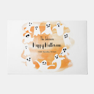 Spooky ghost Halloween party watercolor Foam Board Doormat