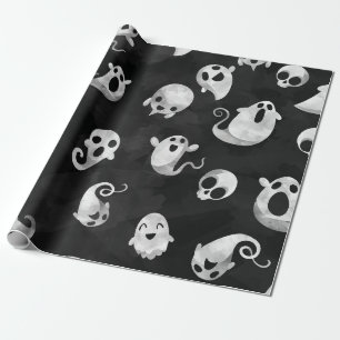 Spooky Ghost Halloween Party Wrapping Paper