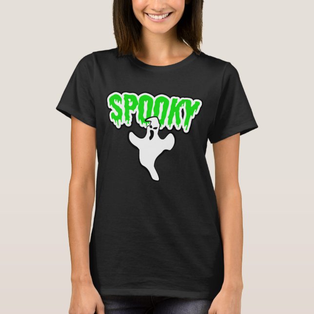 Spooky Ghost Halloween  T-Shirt (Front)
