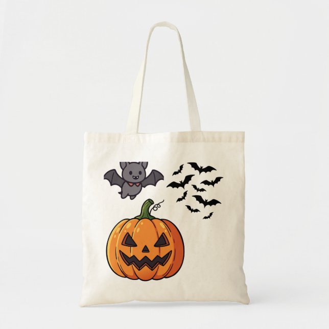 Spooky Ghost Halloween Tote Bag (Front)