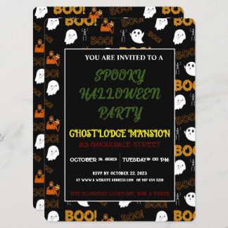 SPOOKY GHOST HAPPY HALLOWEEN PARTY INVITATION