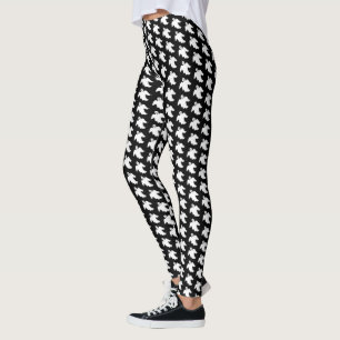 Spooky Ghost Happy Halloween Trick or Treat Design Leggings