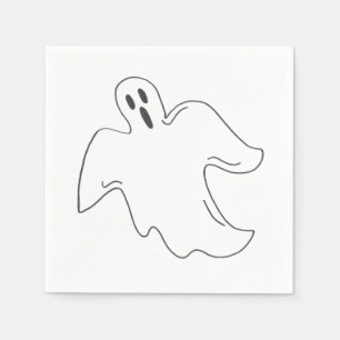 Spooky Ghost Happy Halloween Trick or Treat Design Napkin