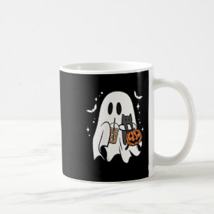 Spooky Ghost Holding Black Cat Halloween Ice Coffe Coffee Mug