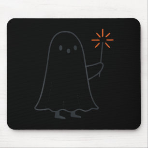 Spooky Ghost Holding Sparkler Halloween Costume Mouse Mat
