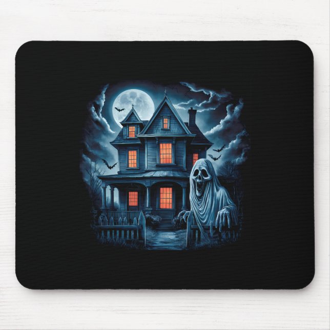 Spooky Ghost House Dark Horror Halloween Costume  Mouse Mat (Front)