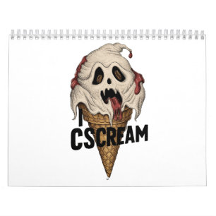 Spooky Ghost Ice Cream "I CSCREAM" Calendar