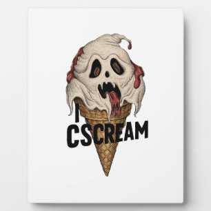 Spooky Ghost Ice Cream "I CSCREAM" Plaque