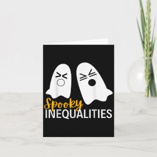Spooky Ghost Inequalities Funny Halloween Math Tea Card