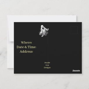 Spooky Ghost invitation for Halloween Party Postcard