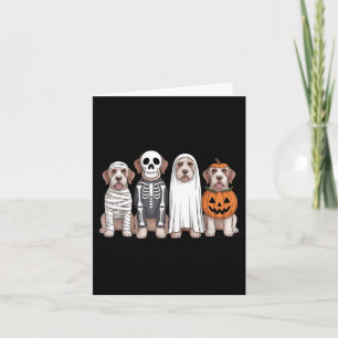Spooky Ghost Italian Spinone Pumpkin Halloween Dog Card