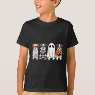 Spooky Ghost Japanese Chin Pumpkin Halloween Dog T-Shirt