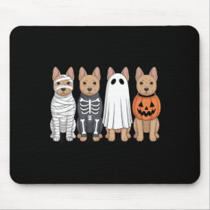 Spooky Ghost Korean Jindo Pumpkin Halloween Dog Mouse Mat