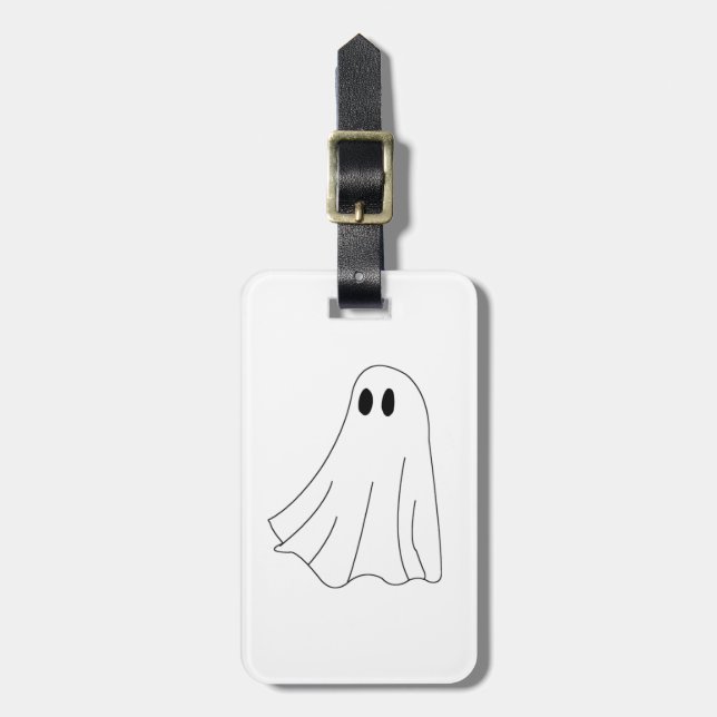 Spooky Ghost Luggage Tag (Front Vertical)