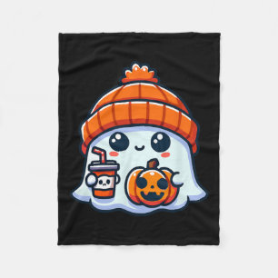 Spooky Ghost Mens Halloween Fleece Blanket