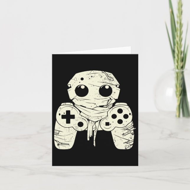 Spooky Ghost Mummy Gaming Controller Halloween Gam Card (Front)