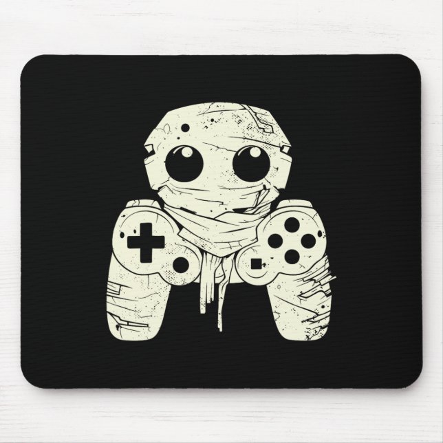 Spooky Ghost Mummy Gaming Controller Halloween Gam Mouse Mat (Front)