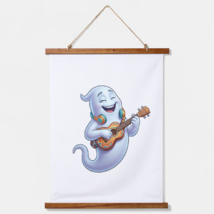 Spooky Ghost Musician Halloween Musical Art Hanging Tapestry