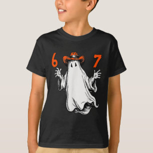 Spooky Ghost Number 67 Halloween Haunted Six Seven T-Shirt