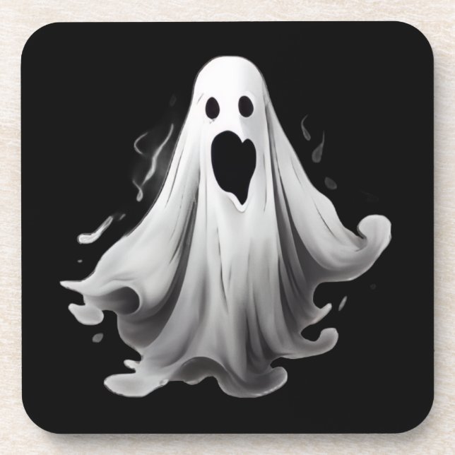 Spooky ghost on hard plastic coasters (Front)