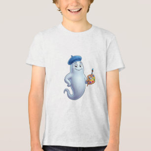 Spooky Ghost Painter Halloween Creative Art Tri-Blend Shirt