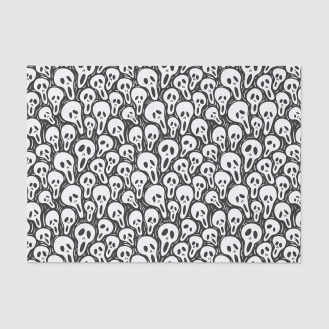 Spooky Ghost Pattern Tissue Paper (Front)