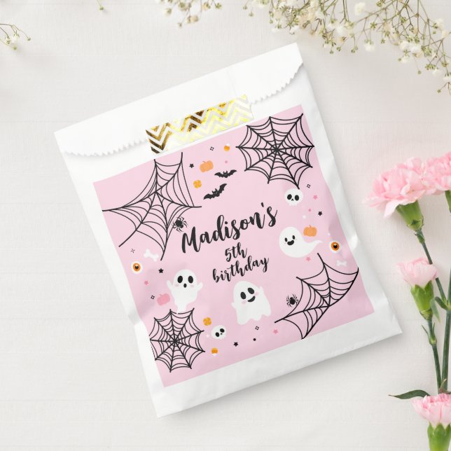 Spooky Ghost Pink Halloween Favour Bags (Sealed)