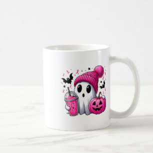 Spooky Ghost Pink Ribbon Pumpkin Breast Cancer Awa Coffee Mug