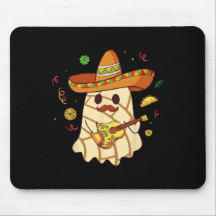 Spooky Ghost Play Guitar Conchas Pan Dulce Hallowe Mouse Mat