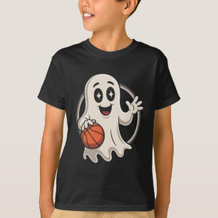 Spooky Ghost Playing Sketll Retro Halloween Costum T-Shirt