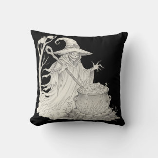 Spooky Ghost pot stirring Halloween T-Shirt Cushion