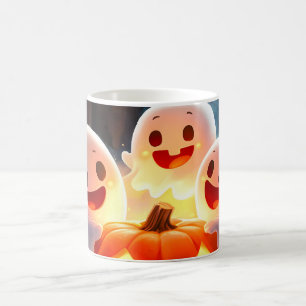 Spooky Ghost Pumpkin Party Glow Coffee Mug