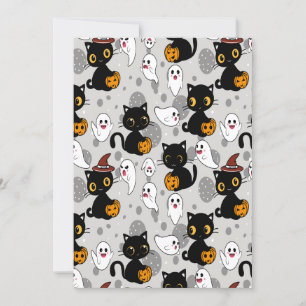 Spooky Ghost Pumpkin Paws Holiday Card