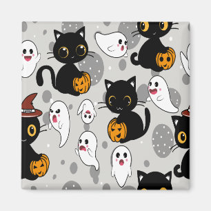 Spooky Ghost Pumpkin Paws Magnet