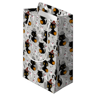 Spooky Ghost Pumpkin Paws Small Gift Bag